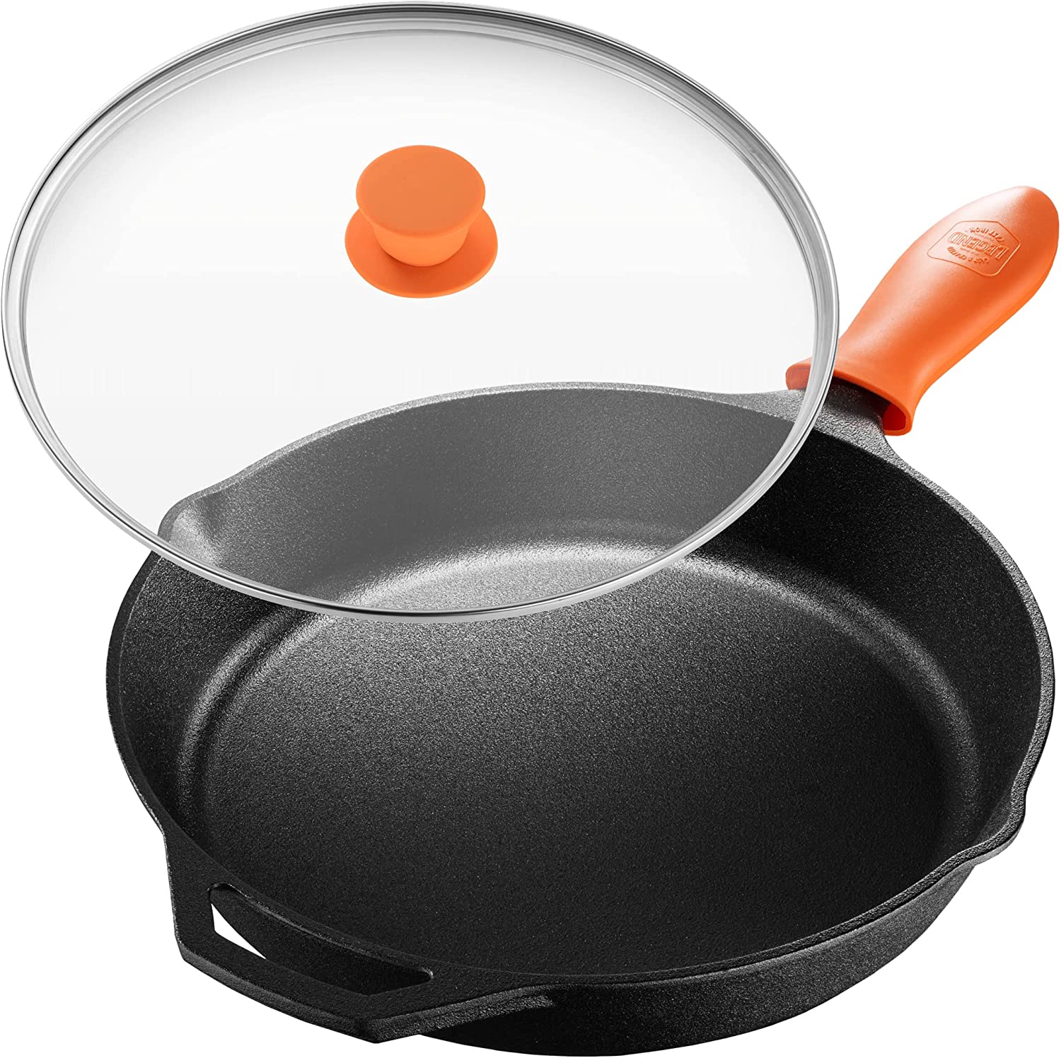 Legend Pre-Seasoned Cast Iron Skillet With Lid, 12-Inch