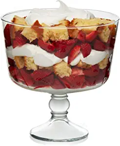 Libbey Selene Elegant Footed Crystal-Clear Glass Trifle Bowl