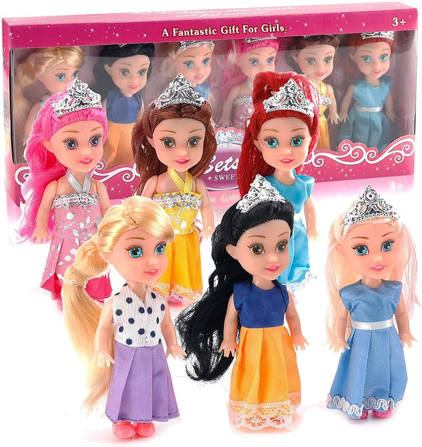 Liberty Imports Magical Princess Dolls & Accessories, 6-Pack