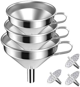 Milky House Air Release Channel Metal Funnels, 3-Count