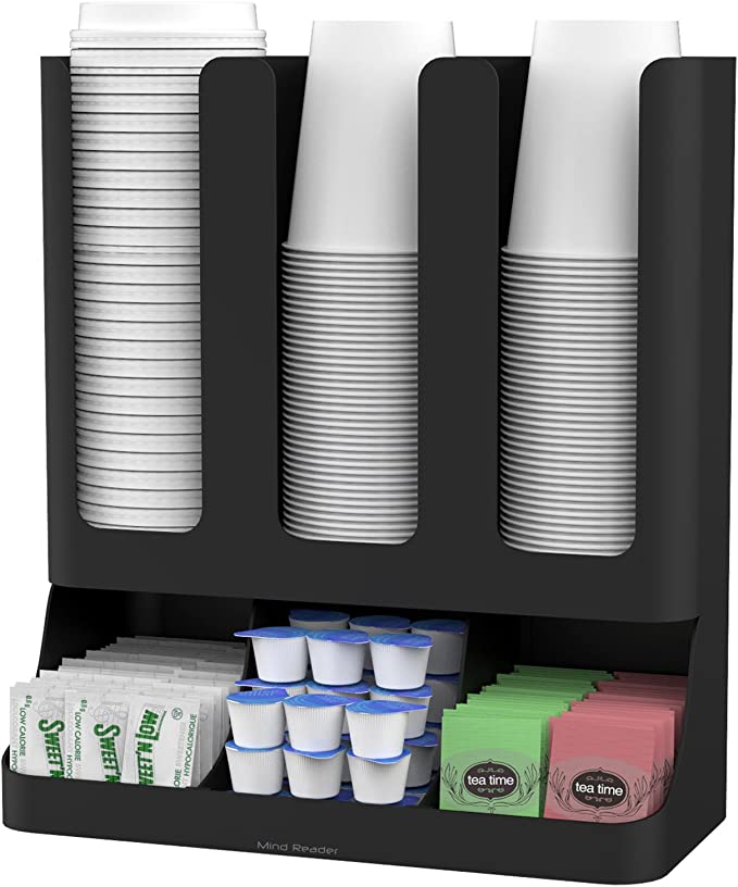 Mind Reader Multi-Compartment Upright Breakroom Coffee Station Organizer