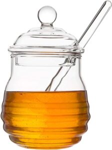 Mkono Glass Lidded Honey Jar with Dipper