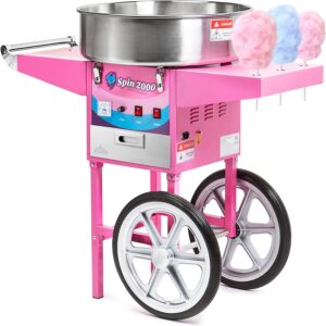 Olde Midway Rolling Cart & Low Noise Cotton Candy Machine