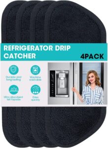 Oyrlize Machine Washable Non-Slip Refrigerator Drip Catchers, 4-Pack