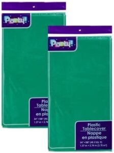 Party! Easy Clean Disposable Rectangular Plastic Tablecloths, 2 Pack