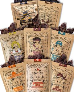 Righteous Felon Natural Savory & Spicy Beef Jerky Box, 8-Count