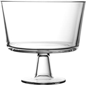 Royalty Art Modern European Crystal-Clear Glass Footed Trifle Bowl