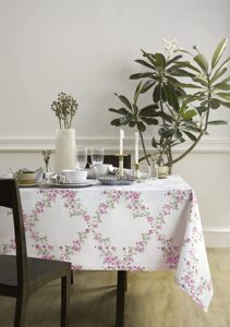 Solino Home Washable Garden Rose Trellis Printed Cotton Tablecloth
