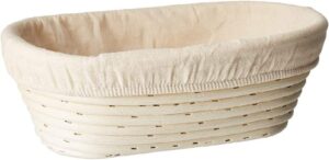 SUGUS HOUSE Cloth Liner & Oval Rattan Bread Proofing Basket