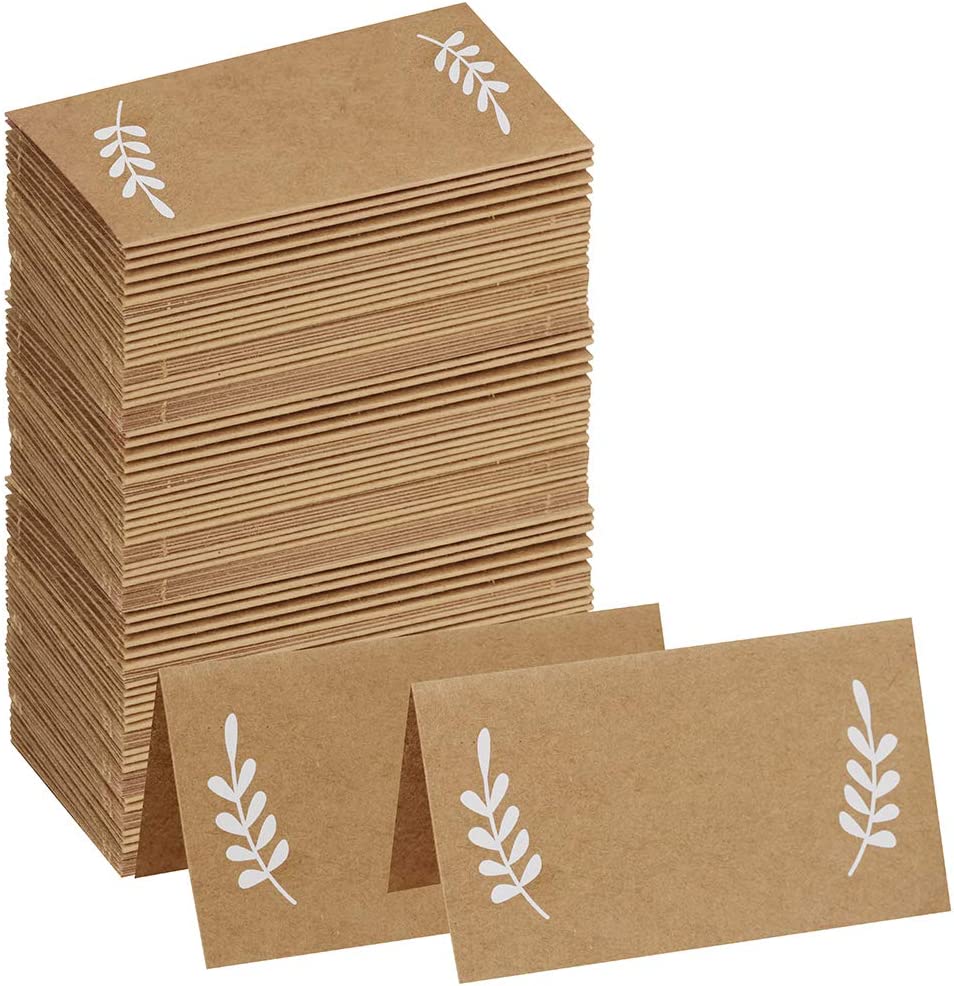 Supla Pre-Folded Kraft Paper Place Cards, 100-Count