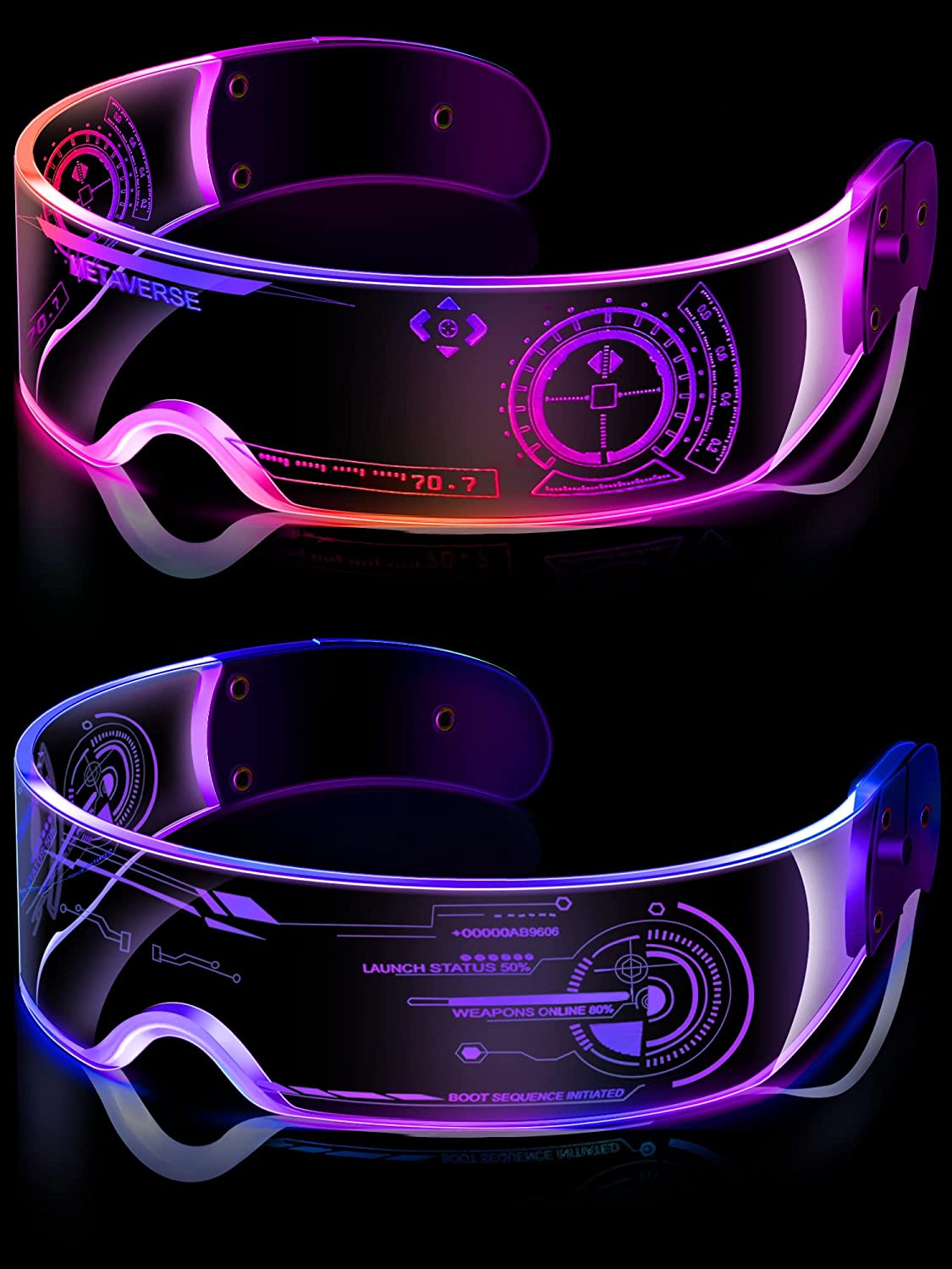 TOODOO Flashing Lightweight LED Glasses, 2-Pack