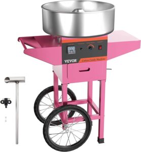 VBENLEM Stainless Steel Serving Cart & Cotton Candy Machine