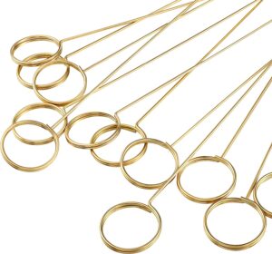 VCCGY Metal Circle Clip Floral Place Card Holders, 30-Count
