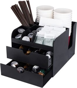 Vencer Multi-Compartment Coffee Station Organizer With Drawers