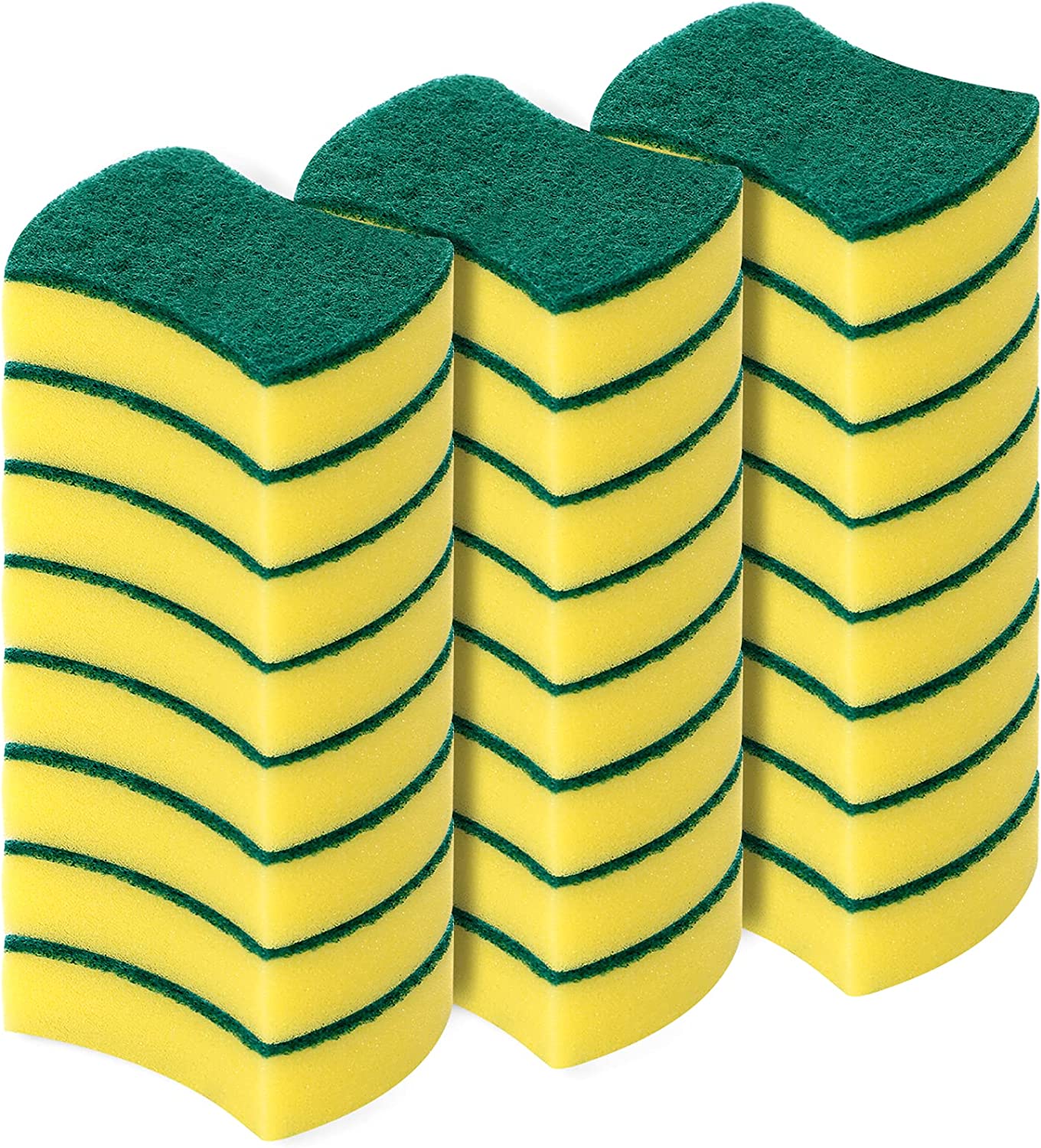 WUHUIXOZ Non-Scratch Microfiber Cleaning Sponges, 24-Pack