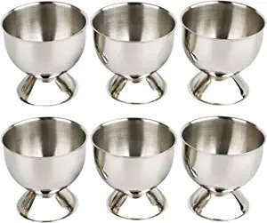 YellRin Dishwasher Safe Stainless Steel Egg Cups, 6 Piece