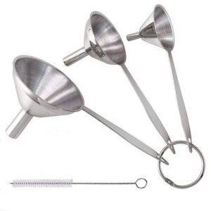 YEVIOR Dishwasher Safe Stainless Steel Metal Funnels, 3-Count