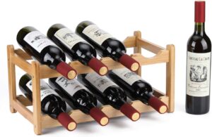 Homevany Non-Toxic Easy Assemble Wine Rack For Small Spaces, 8-Bottles