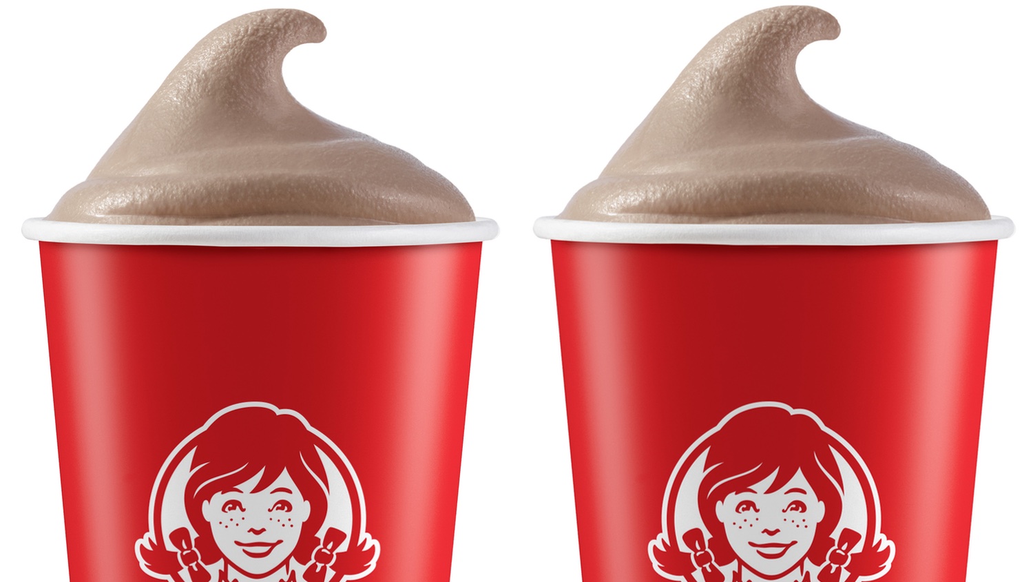 Wendy's chocolate Frostys in red cups