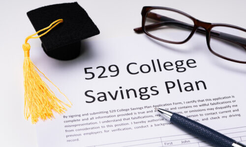 document with the words 529 college savings plan