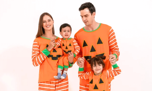 Family wears Baozhu Family Matching Halloween Pajama Set