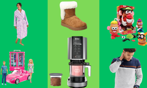 Photo collage of Kohl's Family and Friends sale items for holidays