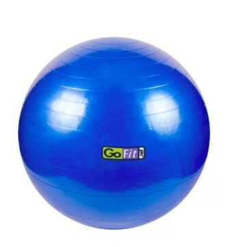 A blue GoFit stability ball