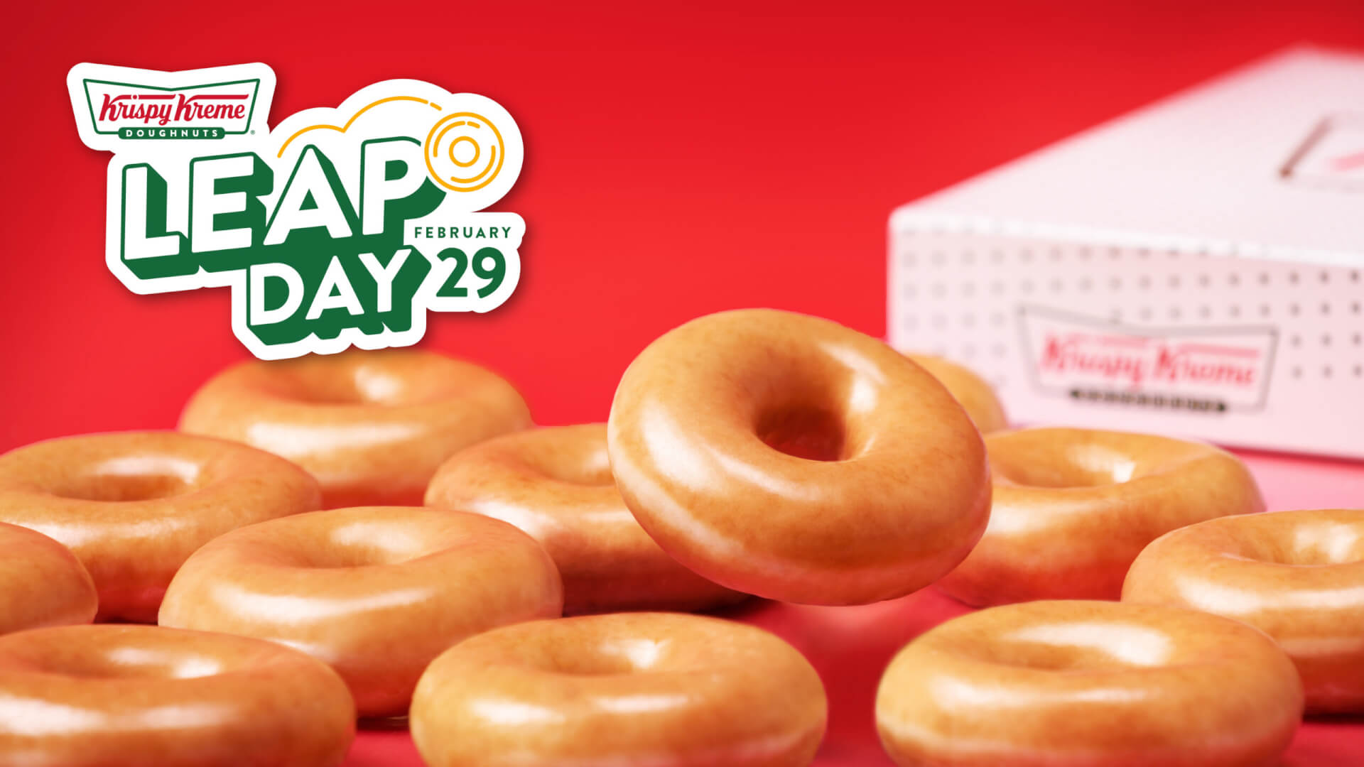 Krispy Kreme's Leap Day special - a dozen glazed doughnuts