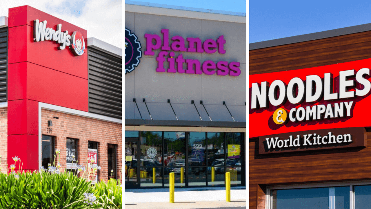 wendys, planet fitness and noodles stores