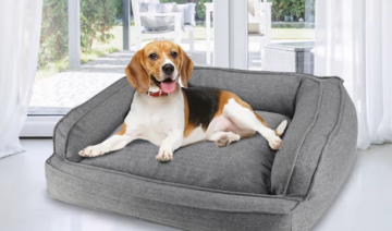 Canine Creations Drizzle Gray Sofa Dog Bed at Petco
