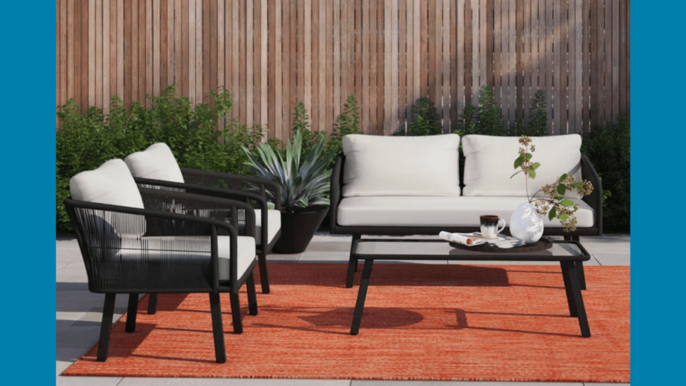 4-person Rattan seating set from Wayfair