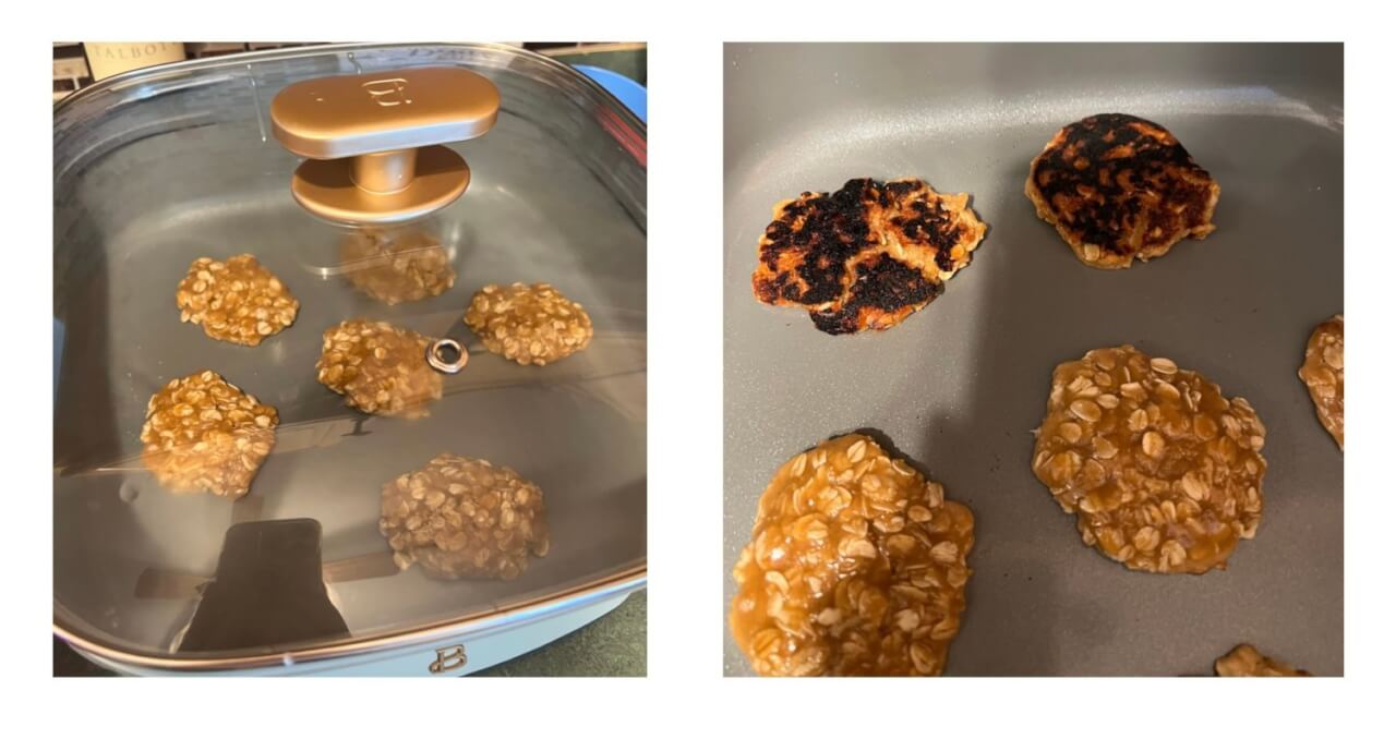 oatmeal cookies in skillet